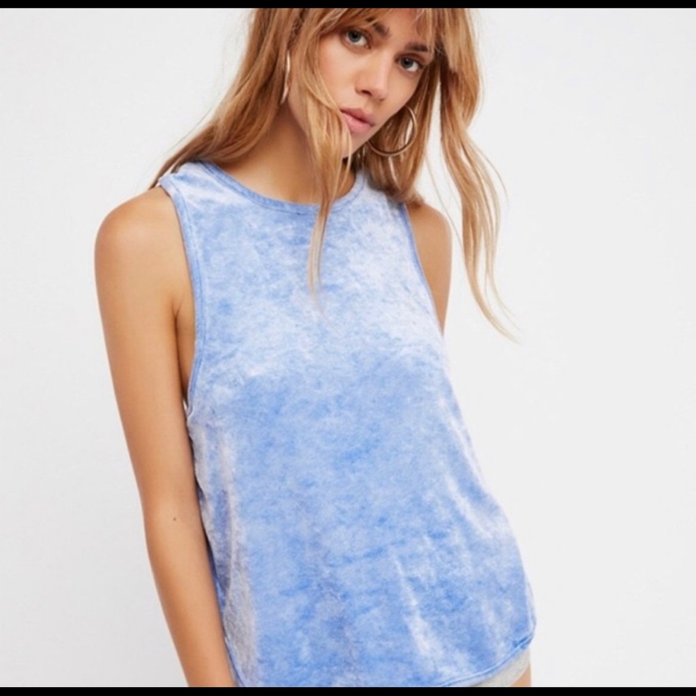 Intimately Free People Frenchie Velour Tank SZ S